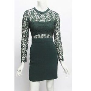 Emerald green lace bodycon